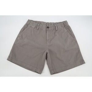 Bear Bottom Mens Large‎ Gray Stretch Chino Shorts Elastic Waist 7" Inseam